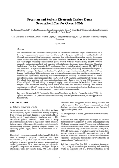 Whitepaper: Precision and Scale in Electronic Carbon Data — Generative LCAs for Green BOMs